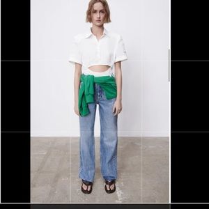 Zara wide leg full length jeans